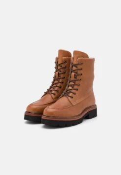 Pier One Leather Winter Boot - Bottines À Lacets - Cognac -Pier One 101c52c85d1c4d198a9e5a1e250c2795