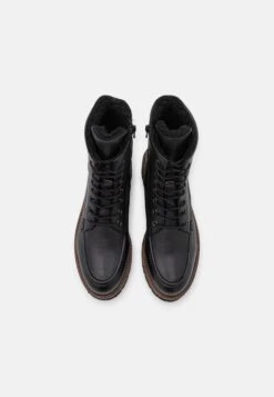 Pier One Leather Winter Boot - Bottines À Lacets - Black -Pier One 5535d8d9274f472da52513465a503a1f