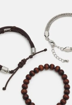 Pier One 5Pack - Bracelet - Brown, Silver-Coloured -Pier One a9589144a4a04829b420de11ebb3e1de